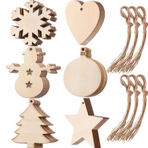 10-Packed wood laser christmas decorations Xmas ornaments outdoor christmas decorations wood hollow snowflake heart ball star tree ornament