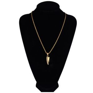 Fashion- Gold Color Plated Micro Pave Cubic Zircon Razor Necklace & Pendant Three Chains 24Inch Length Hip Hop Necklace Jewelry