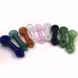 Großhandel Multi Color einzigartiges tragbares Handwerk Glas Ölbrenner Rohr Donut Rauchen Handpfeifen Dickes Glas Löffel Rohr