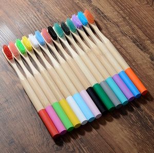 Eco friendly Bamboo Toothbrush Medium Bristles Biodegradable Plastic-Free Oral Care Adults Children Toothbrush Bamboo Handle Brush