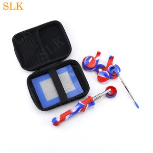 Manufacturer China 14mm Silicone Dabber Rig Rubber Oil Smoking Pipe with titanium nail and dab container 6 in 1 kit smoking accessories