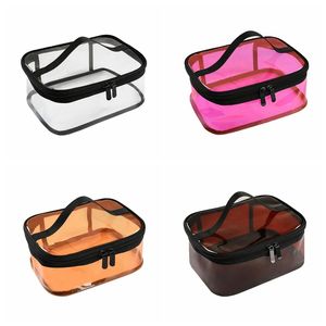 Wasserdichte transparente PVC-Bad-Kosmetiktasche für Damen, Make-up-Tasche, Reise-Reißverschluss, Make-up-Schönheitswasch-Organizer, Toilettenartikel-Aufbewahrungsset, FreeShipping