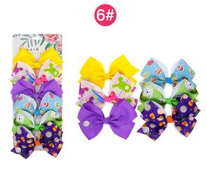 Jojo siwa bows clip set hår tillbehör till tjejer barn baby påsk band färgglada 5inch hårpin boutique barrettes huvudbonader hc149