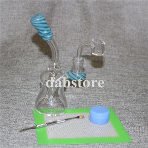 5 färger dab rigg glas bong vatten rör kvarts banger skål honungskaka bongs heady mini pipe vax olje riggar liten bubbler vattenpipa bäger