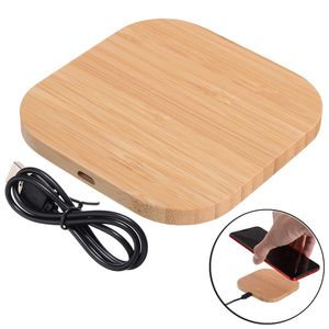 Wood Bamboo Wireless Charger Pad Qi Fast Charging for iPhone 11 Pro Max Samsung Note10 S10 Plus with Retail Package Environmental Protection