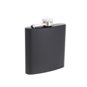 Matt preto 6 oz licor Hip Flask Cap Screw, de aço inoxidável de 100%, soldagem a laser, logotipo personalizado e gratuito LX1168