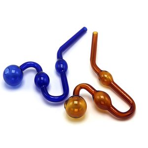 CSYC Y051 Oil Burner Smoking Pipe Colorful Snake Shape Twisted Glass Pipes 30mm OD Bowl Smooth Airflow Fit Your Palm