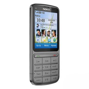Oryginalne odnowione telefony komórkowe Nokia C3-01 Telefon komórkowy Wsparcie pojedynczych rdzeni 3G WiFi Bluetooth 5MP 2.4 