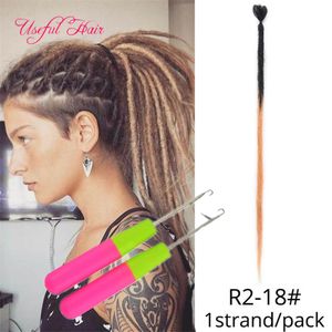 Dreadlocks trança sintética cabelo crochet tranças de cabelo crochet tranças únicas extremidades para preto ombre rosa dreads cabelo