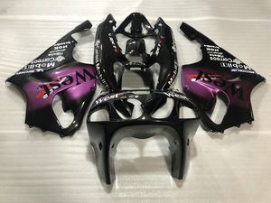 KAWASAKI Ninja için motosiklet Fairing vücut kiti ZX7R 96 99 00 03 ZX 7R 1996 2000 2003 Siyah Mor Marangozluk kaporta + Hediyeler GS38