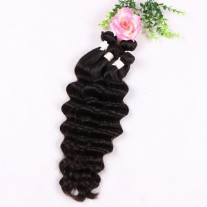 12-28inch Virgin brasileira Cabelo profunda solto Ondas do cabelo humano trama não transformados Natural Negro Cor Taxa DHL