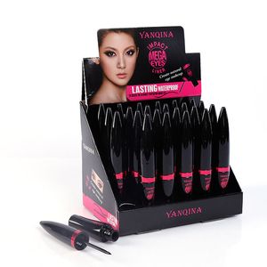 12pc / väska Svart flytande eyeliner penna Vattentät långvarig ögonfodral penna Smudge Proof Quick Eye Eye Make Up Beauty Cosmetics