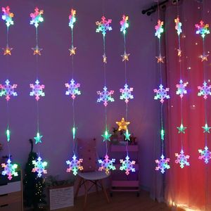 3M LED-Schneeflocken-Vorhanglicht, LED-Deko-Laterne, Raum-Weihnachtstag-Hintergrundbeleuchtung