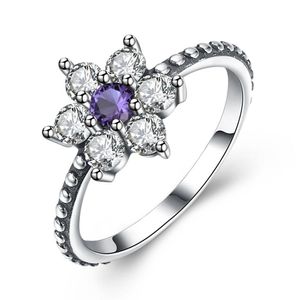 Party Supplies neue Luxus 925 Sterling Silber Ringe Blume Zirkonia Verlobungsring Valentinstag Geschenk für Mädchen Frauen