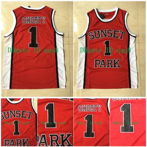 TOP QUALIDADE 1 FREDRO Starr Shorty Jersey Sunset Park Movie College Basketball Jerseys Red Red 100% Tiz S-xxxl