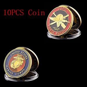 Force Recon US Marine Corps Challenge Coin USMC Gold Plated Coin Collection