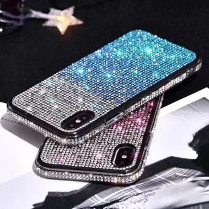 Degrade Rhinestone Vaka Kılıfları iphone 11 Pro Max XS XR 8 7 Artı Bling Glitter Elmas Telefon Kapak Huawei P30 Samsung