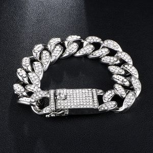 20mm 7/8/9 / 10Inches Hip Hop Gold Silver Simulated Diamond Armband Iced Out Miami Cuban Link Armband