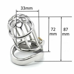 Chastity Devices Stainless steel male device belt curve chastity cage fetishism lock 10F A345