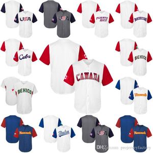 Wholesale 2017 world baseball classic jersey for sale - Group buy 2017 World Baseball Classic Men Puerto Rico Canada Dominicana Americ Ltalia Venesuela Mexico Cuba WBC Baseball Jerseys