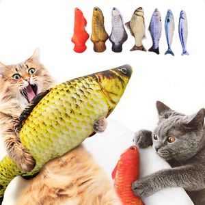 Plush Creative 3D Carp Fish Shape Cat Toy Gift Cute Simulation Fish Playing Toy For Pet Gifts Catnip Fish Stuffed Pillow Doll