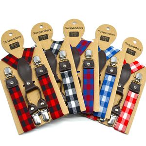 Children Adjustable lattice Suspenders 2019 new baby plaid Braces Kids Strap clip C5883