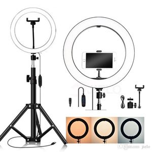 6.2 inch 3 Modes USB Dimmable LED Ring Vlogging Video Light Happyshopping Adjustable Stand Round Base Desktop Mount 18cm-28cm Adjustable Height