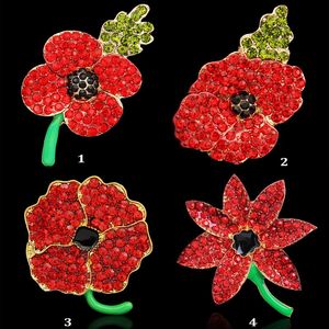 Royal British Legion Brooches Festive Party Forniture Red Crystal Beautiful Stunning Poppy Flower Brooches Pins Regno Unito Remembrance Day Gey Gey SLAUL 4 Designs