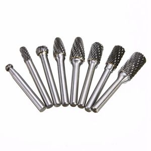 Wholesale tungsten rotary burrs resale online - Freeshipping set Inch mm Tungsten Carbide Burr Bits Rotary Files CNC Engraving Tool Set For Power Tool