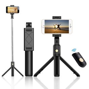 Neues 3-in-1-Mini-Selfie-Stativ und kabelloser Bluetooth-Selfie-Stick mit Fernbedienung für das tragbare Bluetooth-Einbeinstativ iPhone X S10+