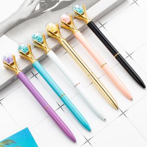 Candy Color Ball Metal Ballpoint Pennor Black Ink Pen Business Office Wedding Lovers Hotel School Supplies