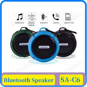 Waterproof C6 Bluetooth Stereo speaker wireless Outdoor Column Box bass Support TF card Portable Sucker speakers small sound