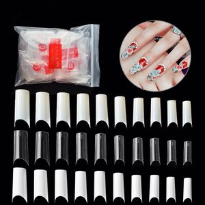 500pcs c Curved Natural Clear White French Nail Tips UV Gel Ultra Flexibel Fake Nail Art False Nails Högkvalitativ UNHAS NAGEL