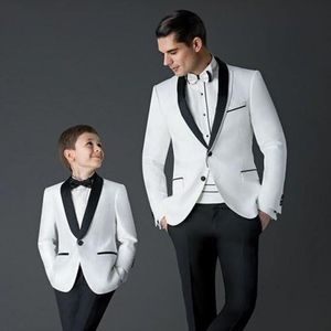 White Tuxedo For Groom Mens Wedding Suits for slim fit blazers Father And Boys Beach Garden Wedding Prom Business Suits Best Man Blazer