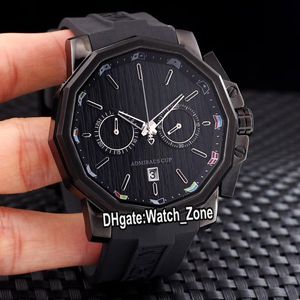 New 48mm Admirals Cup Ac-one Cool A116/02597 Quartz Chronograph Mens Watch PVD Black Steel Case Black Dial Rubbrt Strap Watches Watch_zone