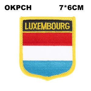Ricamo bandiera lussemburghese Ferro su toppa Ricamo Patch Distintivi per abbigliamento PT0107-S