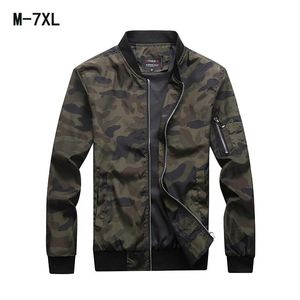 Autumn Men's Camouflage Jackets Male Coats Camo Bomber Jacket Mens Clothing Outwear Stand Collar Zipper Up Plus Size M-7XL on Sale