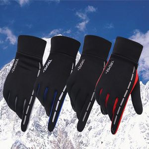 Diseño clásico Hombres Invierno Deporte al aire libre Conducción Mantenga Guantes Cálidos Pantalla Cool Toque Five Fingers Guante