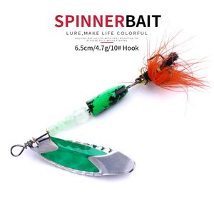 New Pesca chegada colher Lures girador e colher Trolling Laser 4.7G 10 # engancha o transporte livre do metal Colher iscas de pesca rígido Bait 100pcs