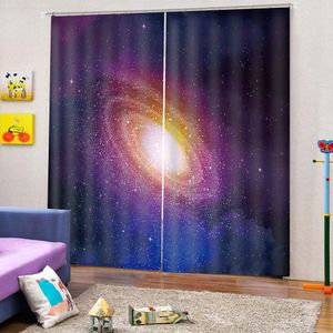 3D-Vorhang für Fenster, Fantasie, Galaxie, Planet, Wohnzimmer, Schlafzimmer, wunderschön dekorierte Vorhänge