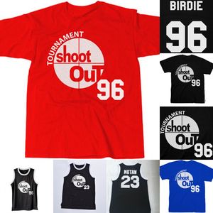 Basketbol Forması Mix Sipariş toptan satış-Mens Birdie Motaw Turnuva Atış Basketbol T Shirt Yukarıdaki RIM Üniforma Film Basketbol Formaları Siyah Kırmızı Mavi Mix Sipariş