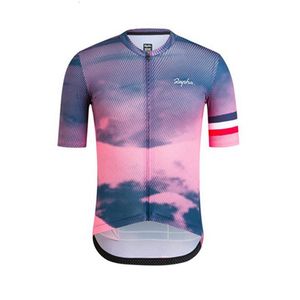 Rapha Verão Pro Team Mens Ciclismo Jersey Race Racing Maillot Respirável Bicicleta de Manga Curta Tops Ao Ar Livre Sportwear Camisas S21040201