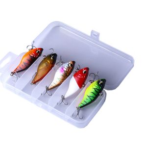 5шт Winter VIB вибрации рыболовной приманки 5см 15G Hard Bait с Lead Внутри лед море рыболовных снастей Fly провернуть воблер Воблеры