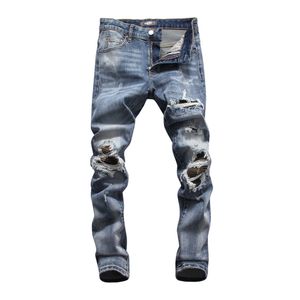 2019 new brand of fashionable European and American men's casual jeans ,high-grade washing, pure hand grinding, quality optimization 9026