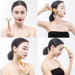 Energy Beauty Bar Electric Face Lifting 24k Gold Facial Beauty Vibration Roller Massager Stick Face Skin Care Stick Lifting Firming