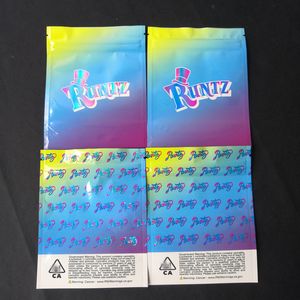 Hot Selling Runtz Mylar 3.5g bags childproof packaging resealable reusable Pouch Smell Proof Bags To Contain Dry Herb Flowers