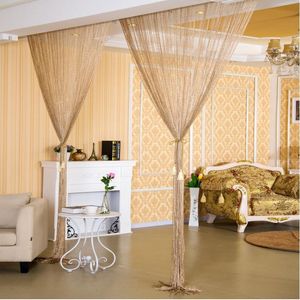 Linha de prata de borla brilhante corda cortina de moda sala de estar divisor casamento diy quarto decoração de casa