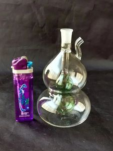 New two-color hoist mute glass hookah, send pot accessories, glass bongs, glass water pipe, smoking, color style random delivery
