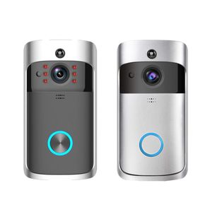 Wifi Samrt Video Doorbell Intercom PIR Detection Camera Night Vision Cloud Storage 8G SD Card - Silver EU plug