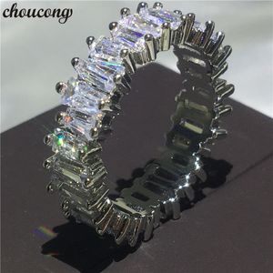 Choucong Handgjorda Promise Finger Ring 925 Sterling Silver T-Shape Diamond Engagement Band Ringar för Kvinnor Män Bröllop Smycken